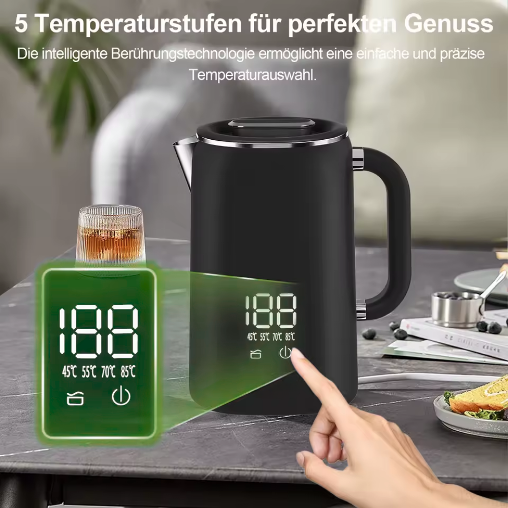Heimwert Comfort Control Wasserkocher – Präzise Temperaturregelung, schnelles Erhitzen und elegantes Design für perfekt temperierte Getränke